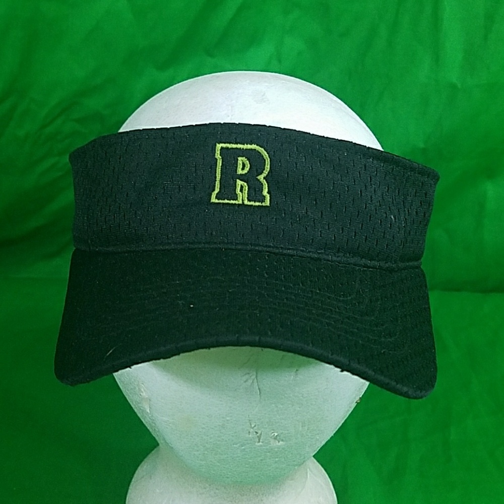 Letter R Black Golf Visor Hat Strapback  Cap